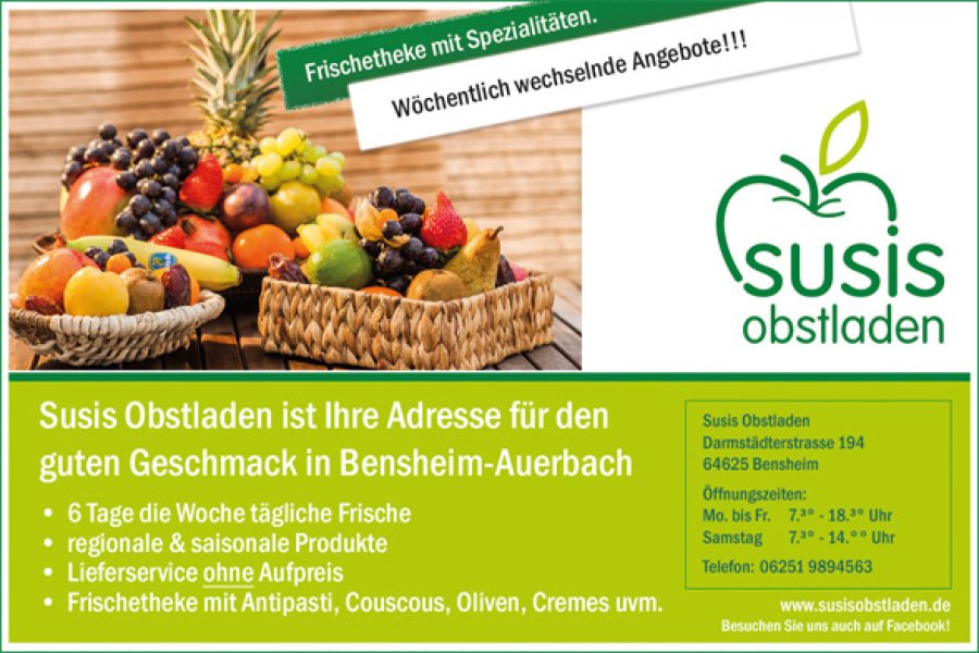 Anzeige von Susis Obstladen in Bensheim-Auerbach